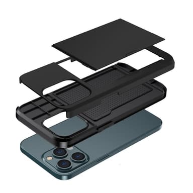 SKALO iPhone 14 Pro Max Armor Cover kortholder - Sort