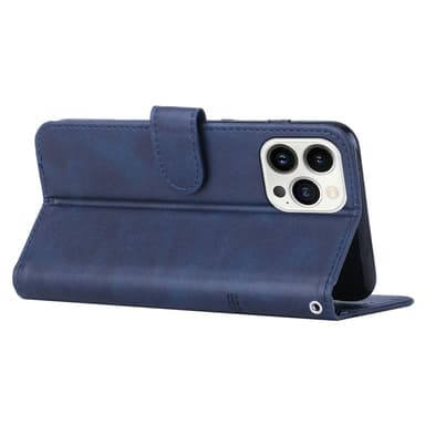 SKALO iPhone 15 Pro Embossed Triangle Flip Cover - Blå