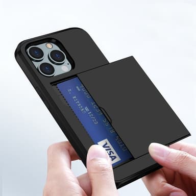 SKALO iPhone 14 Pro Max Armor Cover kortholder - Sort