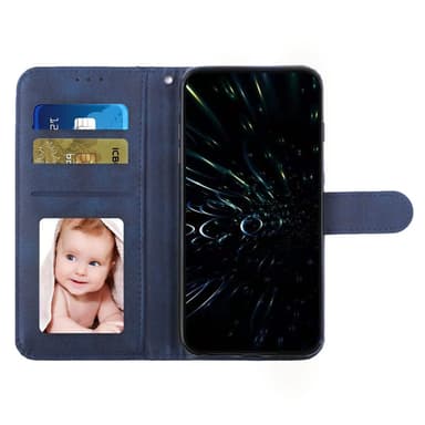 SKALO iPhone 15 Pro Embossed Triangle Flip Cover - Blå