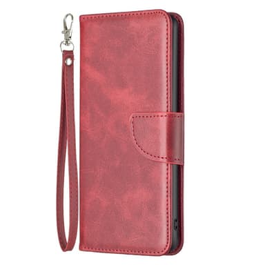 SKALO iPhone 15 Plus Flip Cover m. pung i PU-læder - Rød