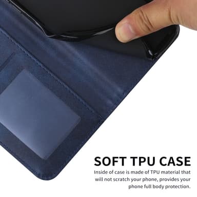 SKALO iPhone 15 Pro Embossed Triangle Flip Cover - Blå