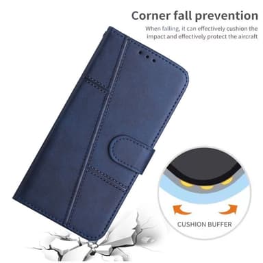 SKALO iPhone 15 Pro Embossed Triangle Flip Cover - Blå