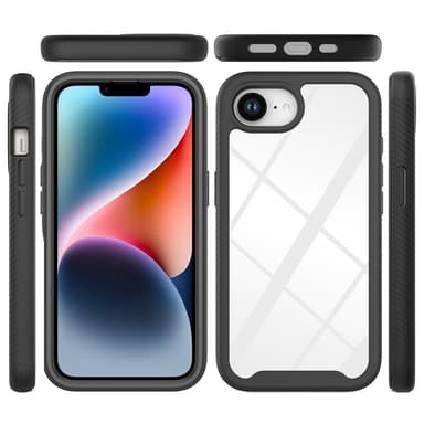 SKALO iPhone 16e Shockproof Clear Hybrid Cover - Sort