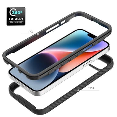 SKALO iPhone 16e Shockproof Clear Hybrid Cover - Sort