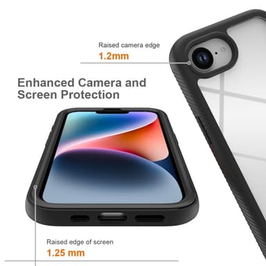 SKALO iPhone 16e Shockproof Clear Hybrid Cover - Sort