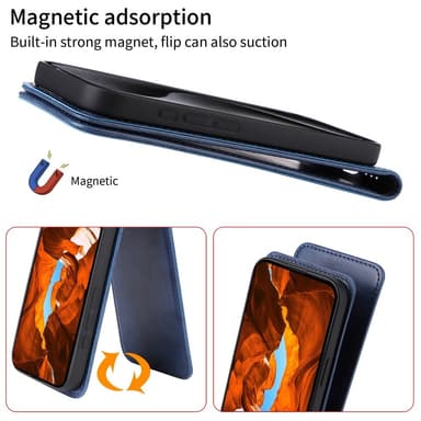 SKALO iPhone 16e Vertikalt PU-læder cover Cover - Sort