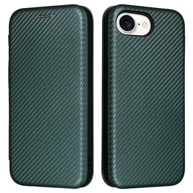 SKALO iPhone 16e Carbon Fiber Flip Cover - Grøn