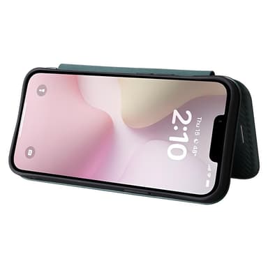 SKALO iPhone 16e Carbon Fiber Flip Cover - Grøn