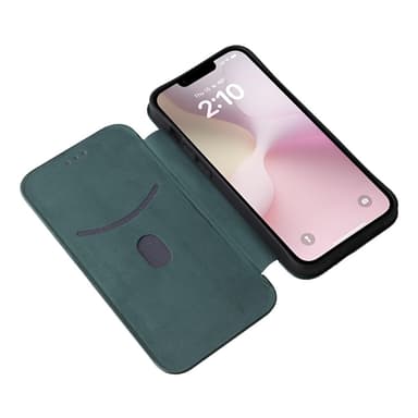 SKALO iPhone 16e Carbon Fiber Flip Cover - Grøn