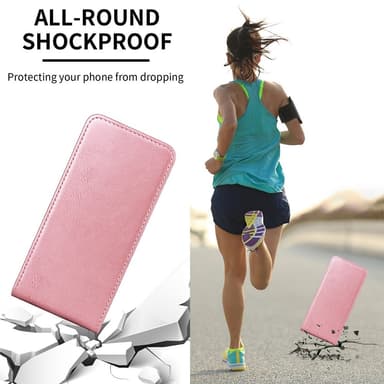 SKALO iPhone 16e Vertikalt PU-læder cover Cover - Sort