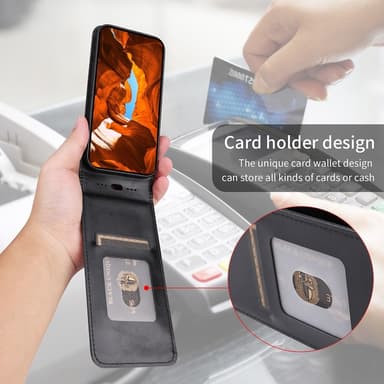 SKALO iPhone 16e Vertikalt PU-læder cover Cover - Sort