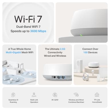 TP-Link Deco BE3600 Pro WiFi 7 mesh-system (3-pak)