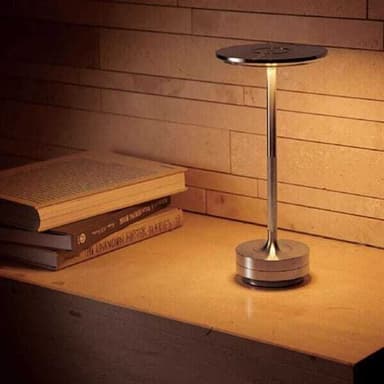 Bordlampe/natlampe med touch-kontrol og USB-opladning - Guld
