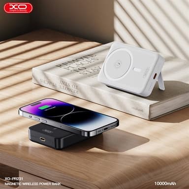 XO Powerbank 10000mAh med magnetisk opladning 20W - Hvid