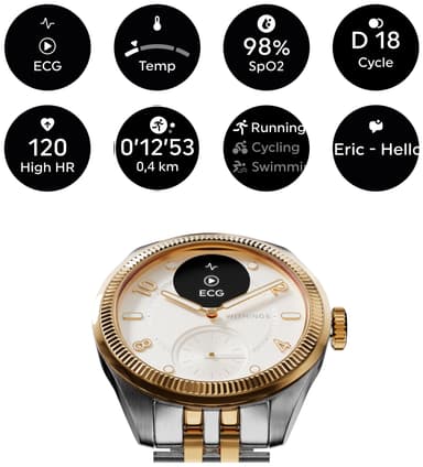 Withings ScanWatch Nova Brilliant hybridur 39 mm (guld)