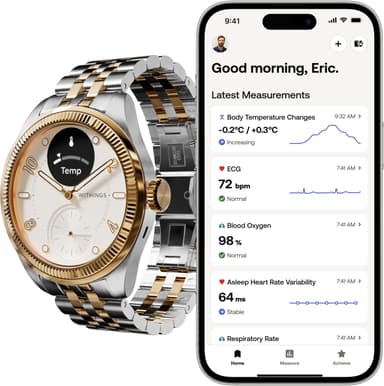 Withings ScanWatch Nova Brilliant hybridur 39 mm (guld)