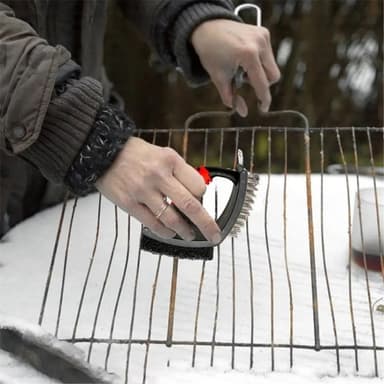 3-i-1 børste grill rengøring BBQ børste Skrabende stålbørste