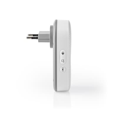 Nedis Trådløst Dørklokke Sæt | Strømforsyning | 220 - 240 V AC 50 Hz | 1x CR2032 | Volume: 80 dB | Signalområde: 300 m | IP44 | Justérbar volume | 36 Melodier | 1 Modtager | Grå / Hvid