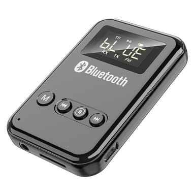 2-i-1 Bluetooth 5.0-modtagersender RCA 3,5 mm AUX FM-adapter