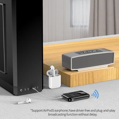 2-i-1 Bluetooth 5.0-modtagersender RCA 3,5 mm AUX FM-adapter