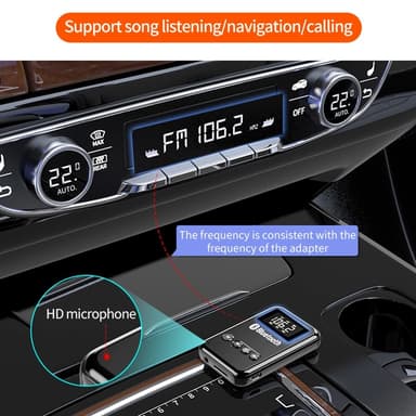 2-i-1 Bluetooth 5.0-modtagersender RCA 3,5 mm AUX FM-adapter