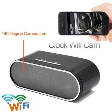 Full HD Night Vision WiFi Cam Vækkeur skjult kamera