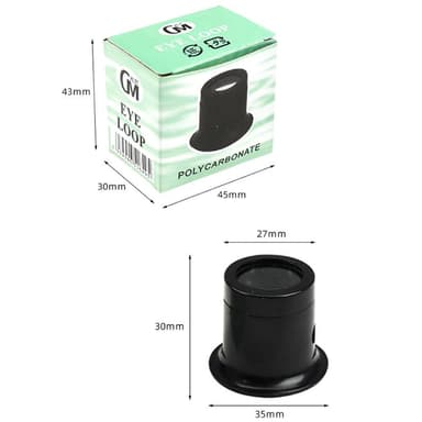 Monokulært forstørrelsesglas 15X Forstørrelseslup Reparationsværktøj