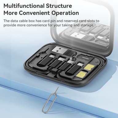 TOOCKI USB-C til USB-C kabel USB+iP+Micro USB Adapter Case