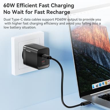 TOOCKI USB-C til USB-C kabel USB+iP+Micro USB Adapter Case