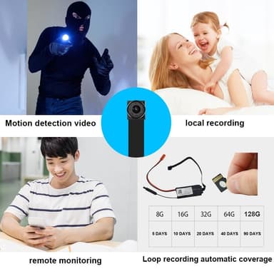 1080P HD trådløst kamera WiFi IP mikro mini kamera knap skjult