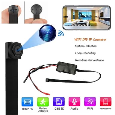 1080P HD trådløst kamera WiFi IP mikro mini kamera knap skjult