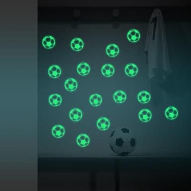 12 stk fodbold lysende klistermærker Fodboldvægmærkat til børneværelse drengesoveværelse