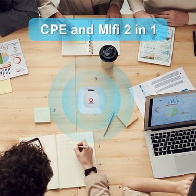 Bærbar WiFi trådløs router 2-i-1 CPE / MiFi Type-C RJ45 Lan-port