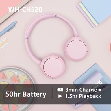 Sony WH-CH520 trådløse on-ear høretelefoner (sort)