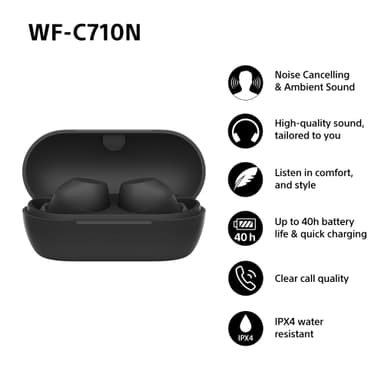 Sony WF-C710N true wireless in-ear høretelefoner (sort)