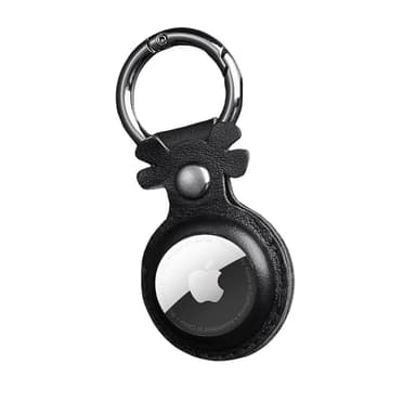 Ægte læder AirTag etui til Apple AirTag Sort