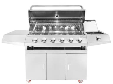 Fritstående gasgrill med 6 blus og sidebrænder