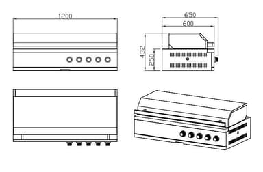 Nordic Line Rustfri  Udekøkken Integreret gasgrill (5 blus)