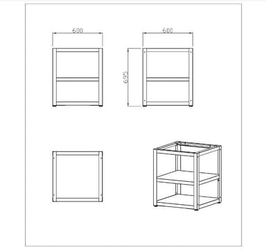 Nordic Line - Basismodul 60 cm (1 modul) - Sort