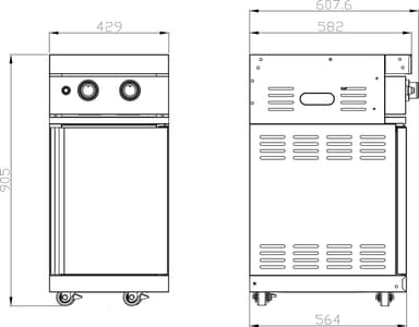 Myoutdoorkitchen - Modul med dobbelte sidebrændere