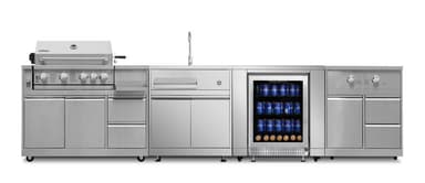 Myoutdoorkitchen - Inox Range - Fritstående gasgrill med 4 gasblus og infrarød brænder