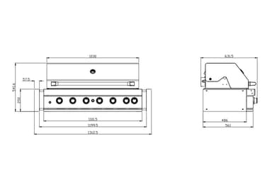 Myoutdoorkitchen - Built-in - Gasgrill til indbygning, med 6 blus