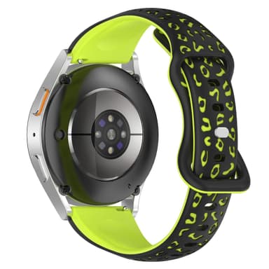 Sort og grøn silikonerem til ur - 20 mm