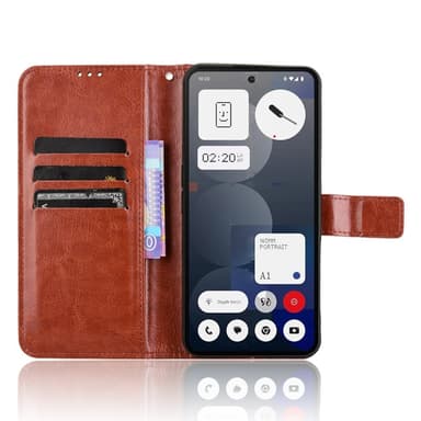 SKALO Nothing Phone (3a) Pro 5G PU-læder Flip Cover - Brun - Brun