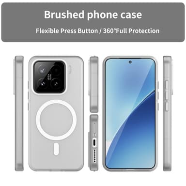 SKALO Xiaomi 15 Matte Translucent Hybrid Cover - Hvid