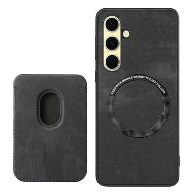 SKALO Samsung A26 5G PU-læder magnetisk kortholder Cover - Sort