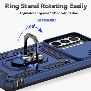 SKALO Samsung A56 5G Armor Metalring Kameraskyder Cover - Blå