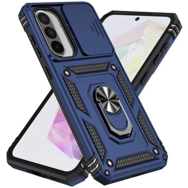 SKALO Samsung A56 5G Armor Metalring Kameraskyder Cover - Blå