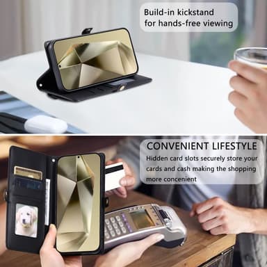 SKALO Samsung A26 5G PU-Læder Kuvert Flip Cover - Sort